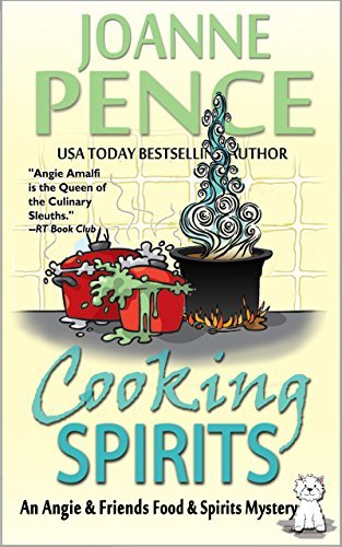 Book Cover Art Work for the book titled: Cooking Spirits: An Angie & Friends Food & Spirits Mystery (The Angie & Friends Food & Spirits Mysteries Book 1)
