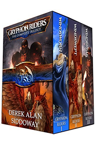 Book Cover Art Work for the book titled: Gryphon Riders Trilogy Boxed Set: (Windsworn